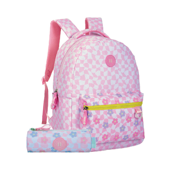 pause pastel chess Backpack school 2025 design with pen pouch