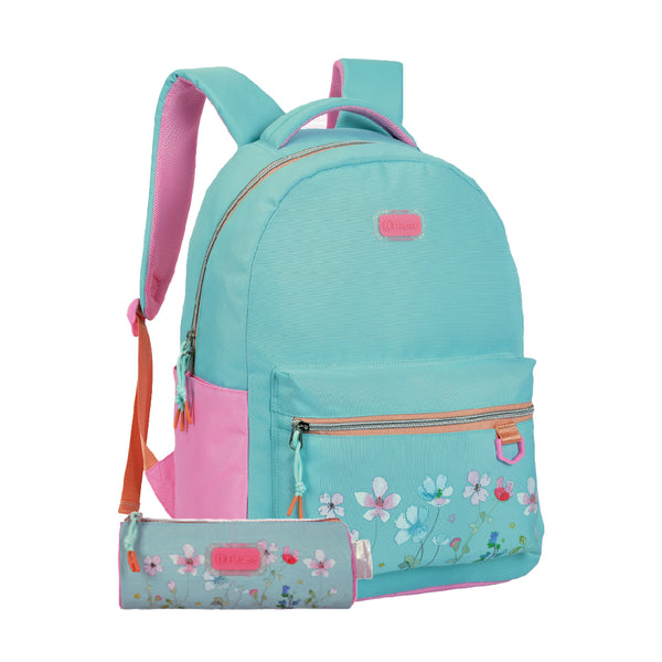 pause floral window Backpack school 2025 design with pen pouch